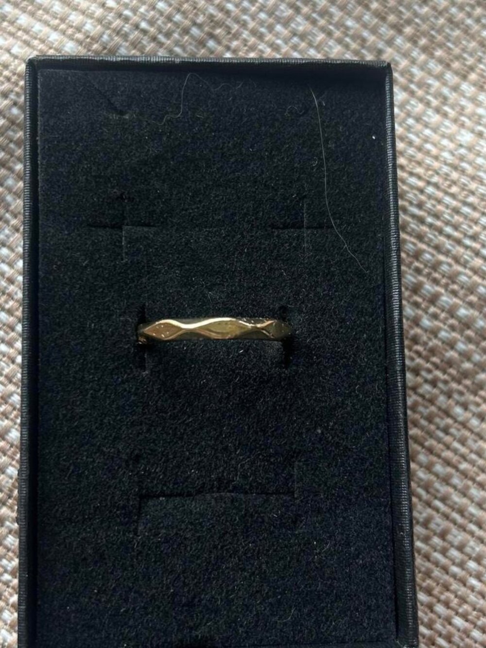 Gold Textured Band Ring Size 5.5 Costume Jewelry